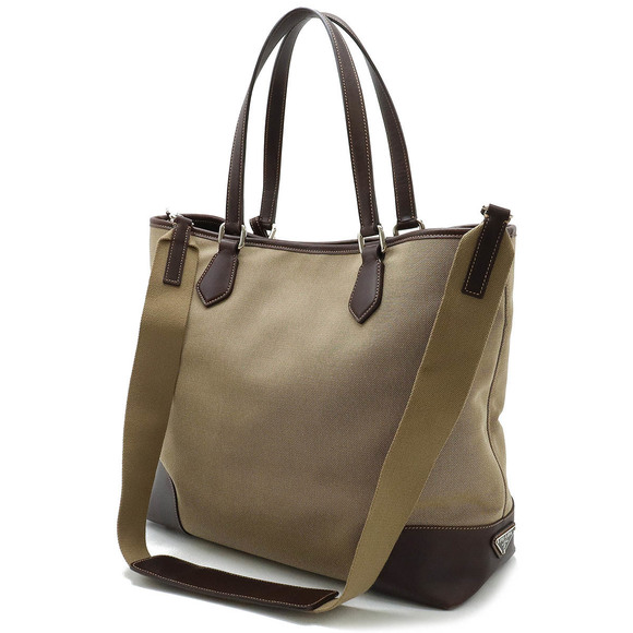 Prada Canvas Tote Tan Bag - Picture 1 of 9